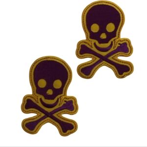 🔥2 Skull Iron-On Patch Set Gothic Punk Cosplay